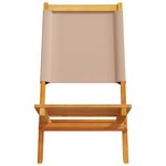 vidaXL Chaises de jardin pliantes lot de 4 taupe tissu et bois massif