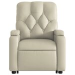 vidaXL Fauteuil inclinable de massage électrique crème similicuir