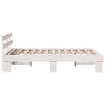 vidaXL Cadre de lit Blanc 140 x 190 cm Bois de pin massif