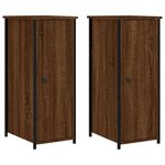 vidaXL Tables de chevet 2Pièces chêne marron 32x42x80cm bois d'ingénierie