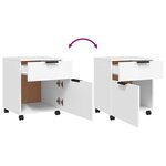 vidaXL Classeur mobile avec roues Blanc 45x38x54 cm Bois d'ingénierie