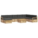vidaXL Ensemble de canapés d'extérieur 9 Pièces Blanc et anthracite