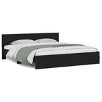 vidaXL Cadre de lit avec tête de lit et LED noir 180x200 cm