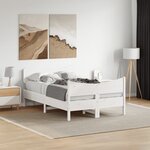 vidaXL Cadre de lit sans matelas blanc 120x200 cm bois de pin massif