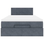 vidaXL Cadre de lit ottoman et matelas gris foncé 120x200 cm velours