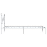 vidaXL Cadre de lit métal avec tête de lit blanc 90x200 cm