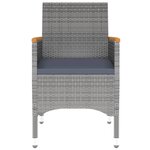 vidaXL Ensemble à manger de jardin 3 Pièces Résine tressée Gris