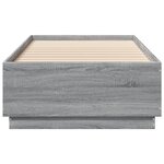 vidaXL Cadre de lit avec LED sans matelas sonoma gris 100x200 cm