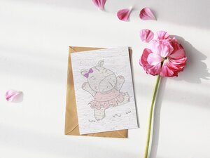 Carte à planter oursonne dansante