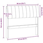 vidaXL Tête de lit capitonnée Noir 90 cm Pin massif