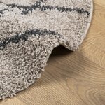 vidaXL Tapis shaggy à poils longs moderne beige et anthracite Ø 80 cm
