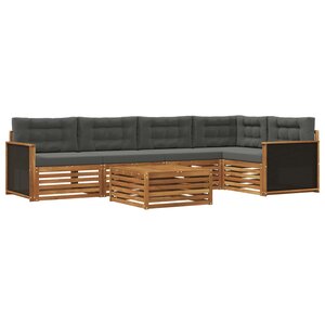 vidaXL Ensemble de canapés d'extérieur 6 pc Naturel et Anthracite