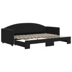 vidaXL Lit de jour avec lit gigogne noir 80x200 cm velours