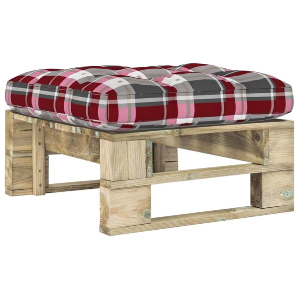 vidaXL Pouf palette de jardin vert bois de pin imprégné