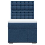 vidaXL Sommier à lattes de lit avec matelas Bleu 90x190 cm Tissu