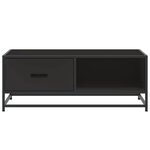 vidaXL Table basse noir 90x57x35 cm bois d'ingénierie et métal