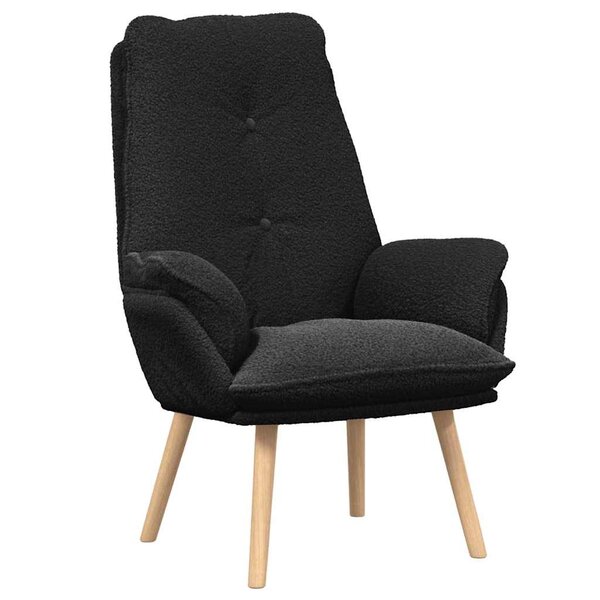 vidaXL fauteuil Noir 69 x 74 x 93 cm Tissu Sherpa