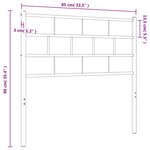 vidaXL Tête de lit de remplacement métal noir 80 cm
