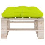 vidaXL Repose-pied palette de jardin avec coussin vert vif bois de pin