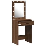 Coiffeuse vidaXL avec lumières LED Chêne Marron 50x41x135 cm
