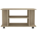 vidaXL Meuble TV et roulettes chêne sonoma 80x40x45 cm bois ingénierie