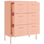 vidaXL Armoire à tiroirs Rose 80x35x101 5 cm Acier