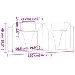 vidaXL Coussin de tête de lit blanc 120 cm similicuir