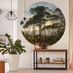 WallArt Papier peint cercle Umbrella Pines in Italy 190 cm