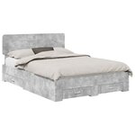 vidaXL Cadre de lit Gris béton 140 x 200 cm Bois d'ingénierie