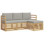 vidaXL Ensemble de canapés d'extérieur 4 pc Blanc et gris clair