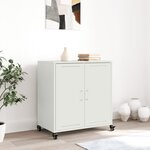 vidaXL Buffet blanc 68x39x72 cm acier