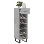 vidaXL Armoire à chaussures gris béton 30x35x105 cm bois d'ingénierie
