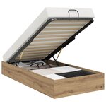 vidaXL Cadre de lit ottoman avec stockage Chêne artisanal 90 x 200 cm