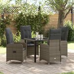 vidaXL Ensemble de salle à manger pour jardin 5 Pièces Gris Poly rotin