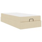 vidaXL Cadre de lit avec matelas Crème 80 x 200 cm tissu