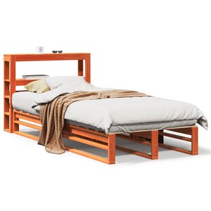 vidaXL Cadre de lit sans matelas cire marron 100x200cm bois pin massif