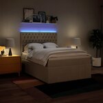 vidaXL Sommier à lattes de lit avec matelas Crème 140x200 cm Tissu
