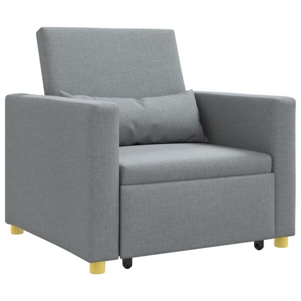 vidaXL Canapé-lit escamotable simple Gris clair 90 x 165 x 87 cm tissu