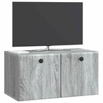 vidaXL Meuble TV mural 59 5 x 31 x 30 cm Sonoma gris Bois d'ingénierie