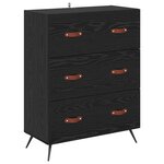 vidaXL Commode Chêne Noir 69 5 x 34 x 90 cm Bois d’ingénierie