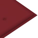 vidaXL Banc de jardin avec coussin rouge bordeaux 150 cm Teck massif