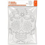 12 masques plats en carton à colorier - Calavera mexicaine