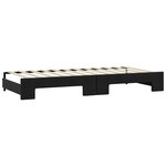 vidaXL Lit de jour avec gigogne et tiroirs noir 100x200 cm tissu