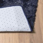 vidaXL Tapis shaggy à poils longs NAVARRA bleu marine 200x200 cm