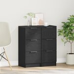 vidaXL Buffets 2 Pièces Chêne Noir 30x30x70 cm Bois d'ingénierie