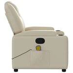 vidaXL Fauteuil de massage inclinable crème similicuir