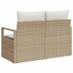 vidaXL Canapé de jardin avec coussin Beige 120 x 62 x 69 cm polyrotin