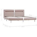 vidaXL Cadre de lit avec LED sans matelas cappuccino 160x200 cm
