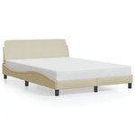 vidaXL Cadre de lit sans matelas crème 140x190 cm tissu