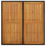 vidaXL Table de jardin Noir 109x107x74 cm Résine tressée bois massif